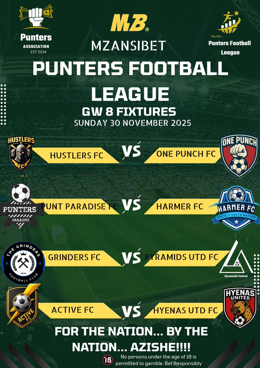 The_PA2024's tweet image. PFL STANDINGS AFTER MATCHWEEK 7!!🔥🫡

Seven matches and The Seven with points on the 27th. As the famous book says. Take rest on the seventh day🙏🏽 and his command shall be heard. Active FC spent another week on top heading steadfast for the money.

#PFL
#THEPA
#MZANSIBET…