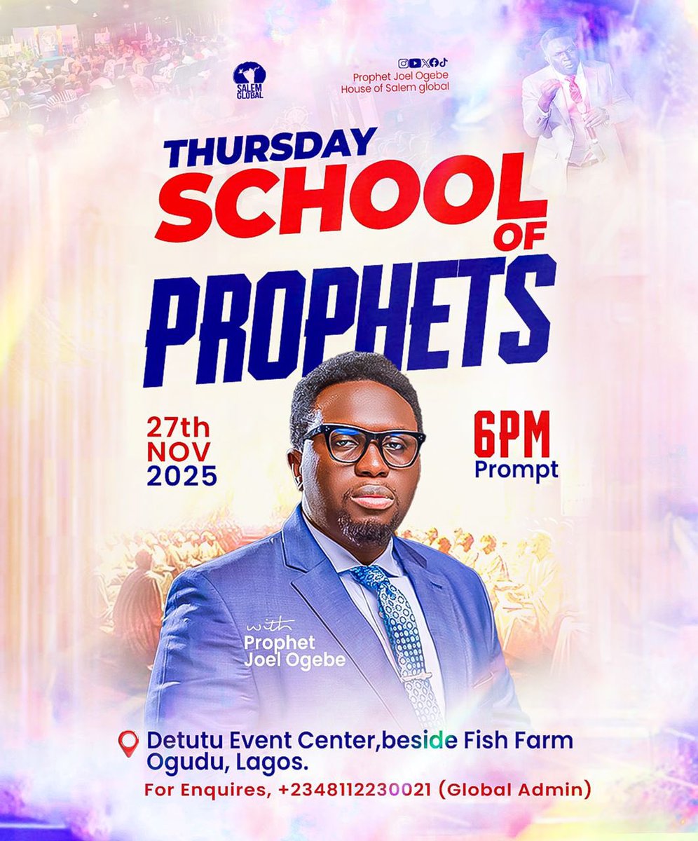 It’s going to be another exciting Thursday in the School Of Prophets tonight as I will be continuing our teaching on walking in the Spirit and Spiritual Gifts. Don’t miss it.