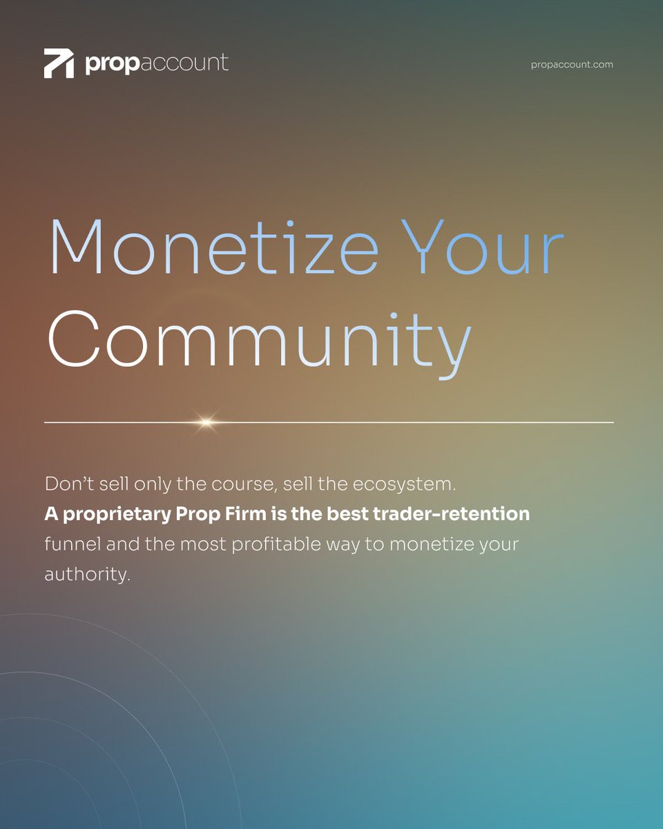 PropAccountWL's tweet image. 📈 Sell the education and the funding by becoming the prop firm.

Monetize your community by funding your traders through your white-label prop firm, powered by PropAccount.