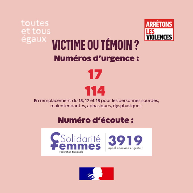 #ArrêtonsLesViolences 💊| Soumission chimique : les signes qui peuvent vous alerter ⤵️

📞 Victime ou témoin, des numéros d'urgence et d'écoute sont gratuits et disponibles 24h/24 et 7j/7.
