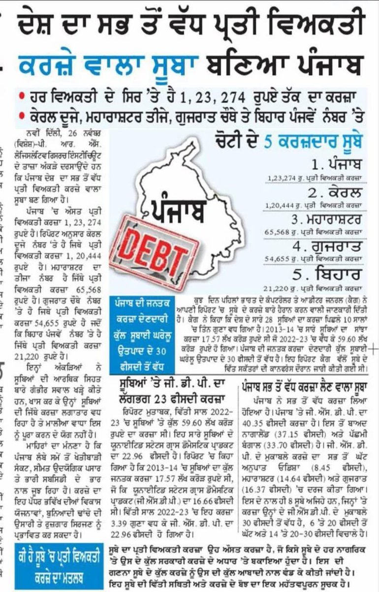 Partap_Sbajwa's tweet image. Not a single thing in control of @BhagwantMann Government in Punjab. 

Debt out of control 
Drugs out of Control
Gangsters out of Control 

Spending high on media advertising and other PR activities not going to solve the problems of Punjab.

Using people&apos;s emotions to divert…