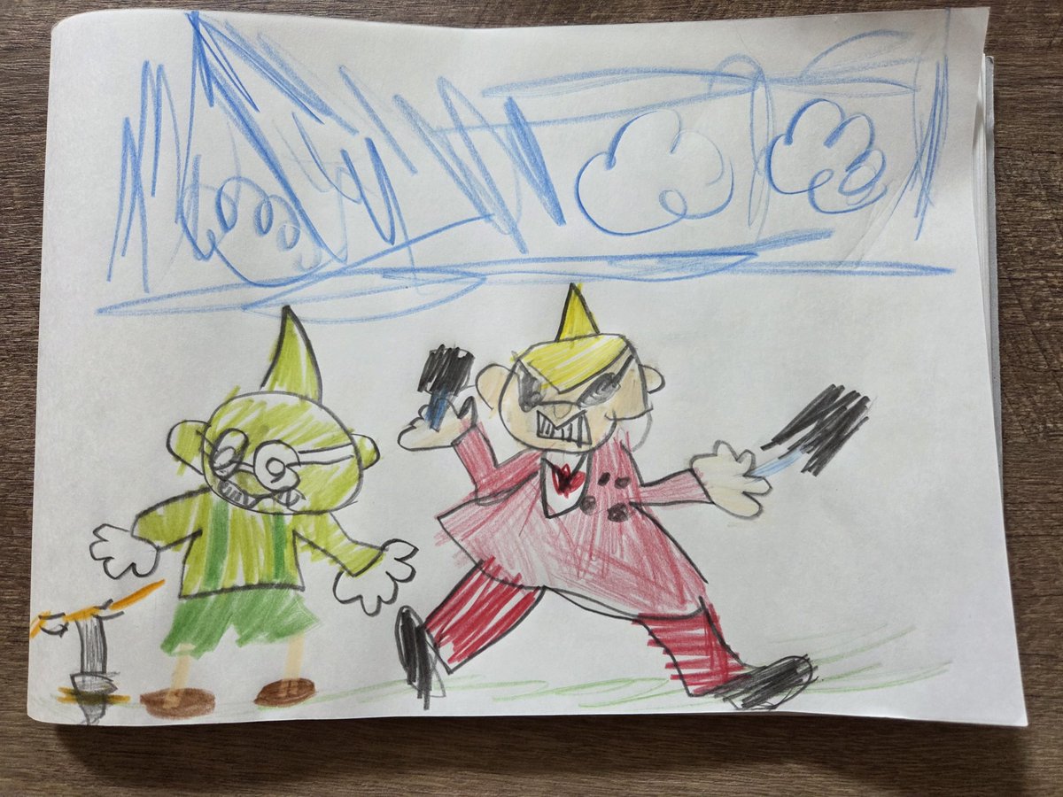 6歳の娘が描いてくれました♪同じ頭してるからきっと仲間だと思う、と言ってました！