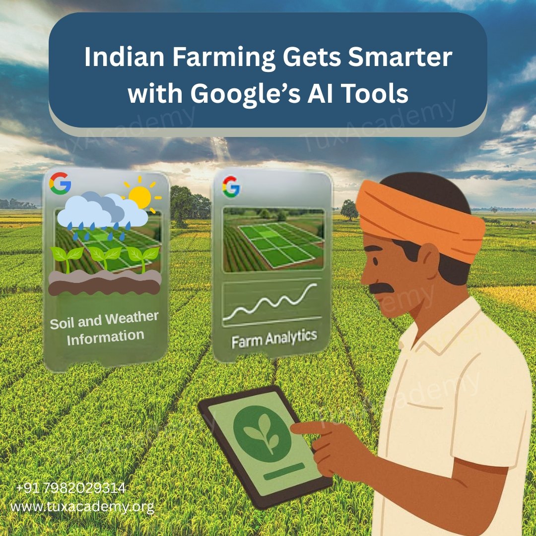 tuxacademy's tweet image. Google has launched new AI tools that help Indian farmers make smarter decisions by enabling better crop planning, pest control, and weather/soil data. 
#GoogleAI #IndianFarming #AgriTech #SmartFarming #AIForGood #TechNews #DigitalIndia #Farmers #AgricultureInnovation #Google