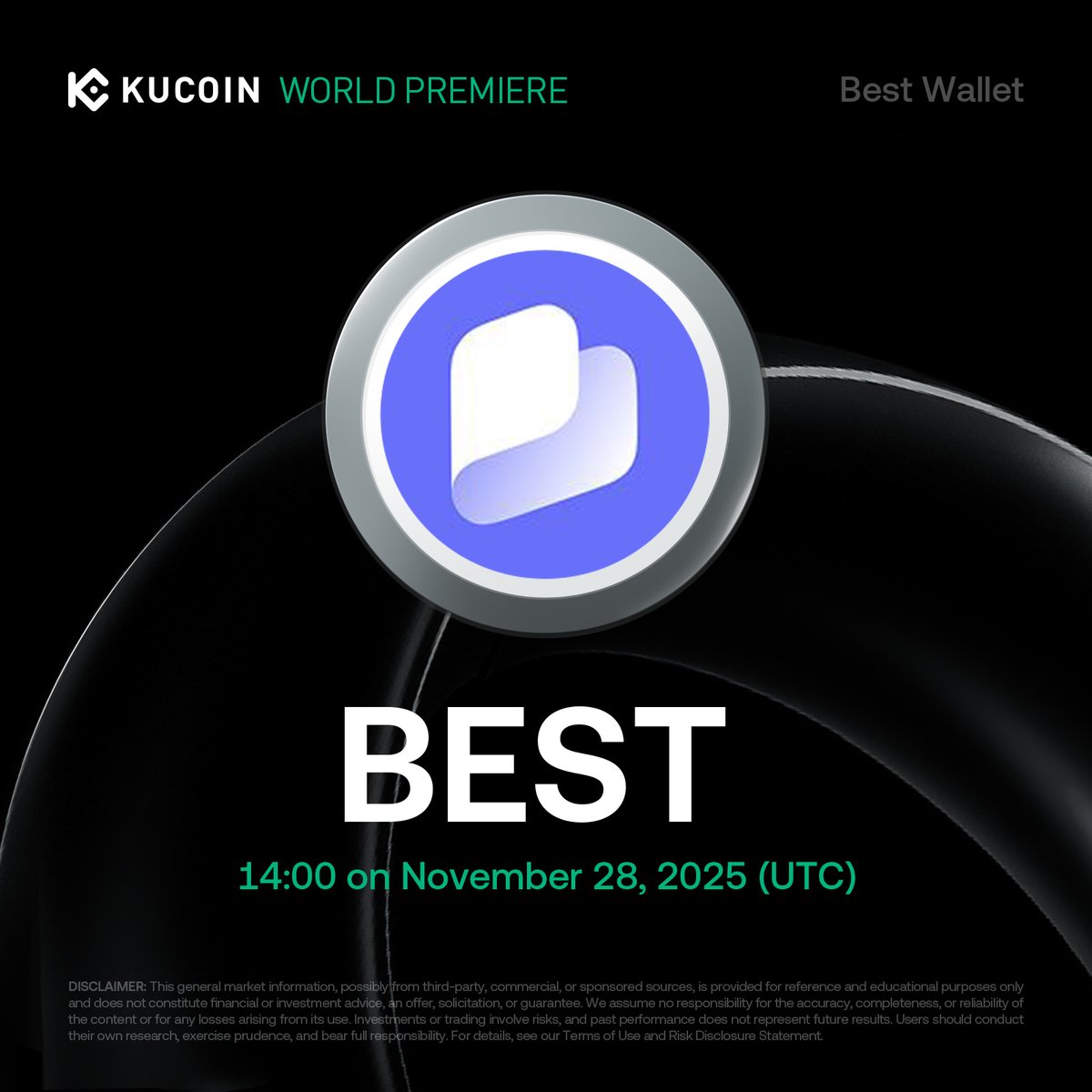kucoincom's tweet image. 📢 World Premiere Listing: @BestWalletHQ $BEST is coming soon to #KuCoin!

Best Wallet is a multi-chain Web3 wallet ecosystem powered by the $BEST token, offering retail crypto users and DeFi communities a secure, all-in-one platform for storing assets, trading, staking, and…