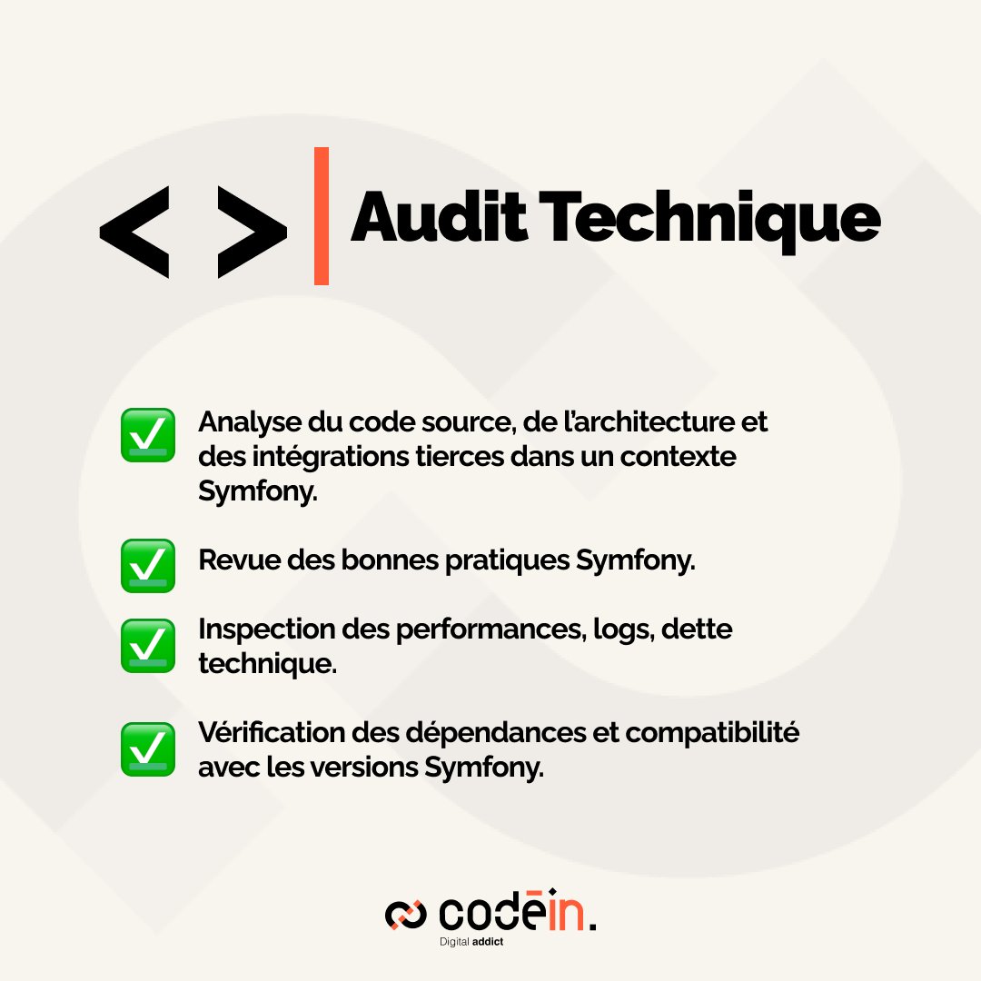 wearecodein's tweet image. Dette technique, difficultés de maintenance, besoin d’évolution vers une nouvelle version ou besoin d’une vision claire de l’état du socle, nous auditons vos applications #Symfony 
+ 10 ans d’expertise + experts certifiés + une méthodo éprouvée
#AuditTechnique  #SensioLabs