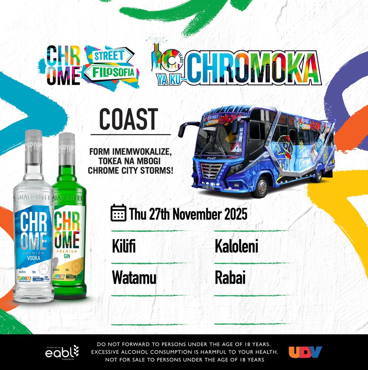 Usiachwe nyuma when we're having all this fun with Chrome. Masaa ni ya Kuchromoka💃! #chromoka

With Chrome Gin ama Vodka unaweza win great prizes. Scratch the chrome bottle and send code to 22110. 

<a href="/aish_kenya/">aish</a> tuwakilishe Watamu as Chrome are doing market storms there.