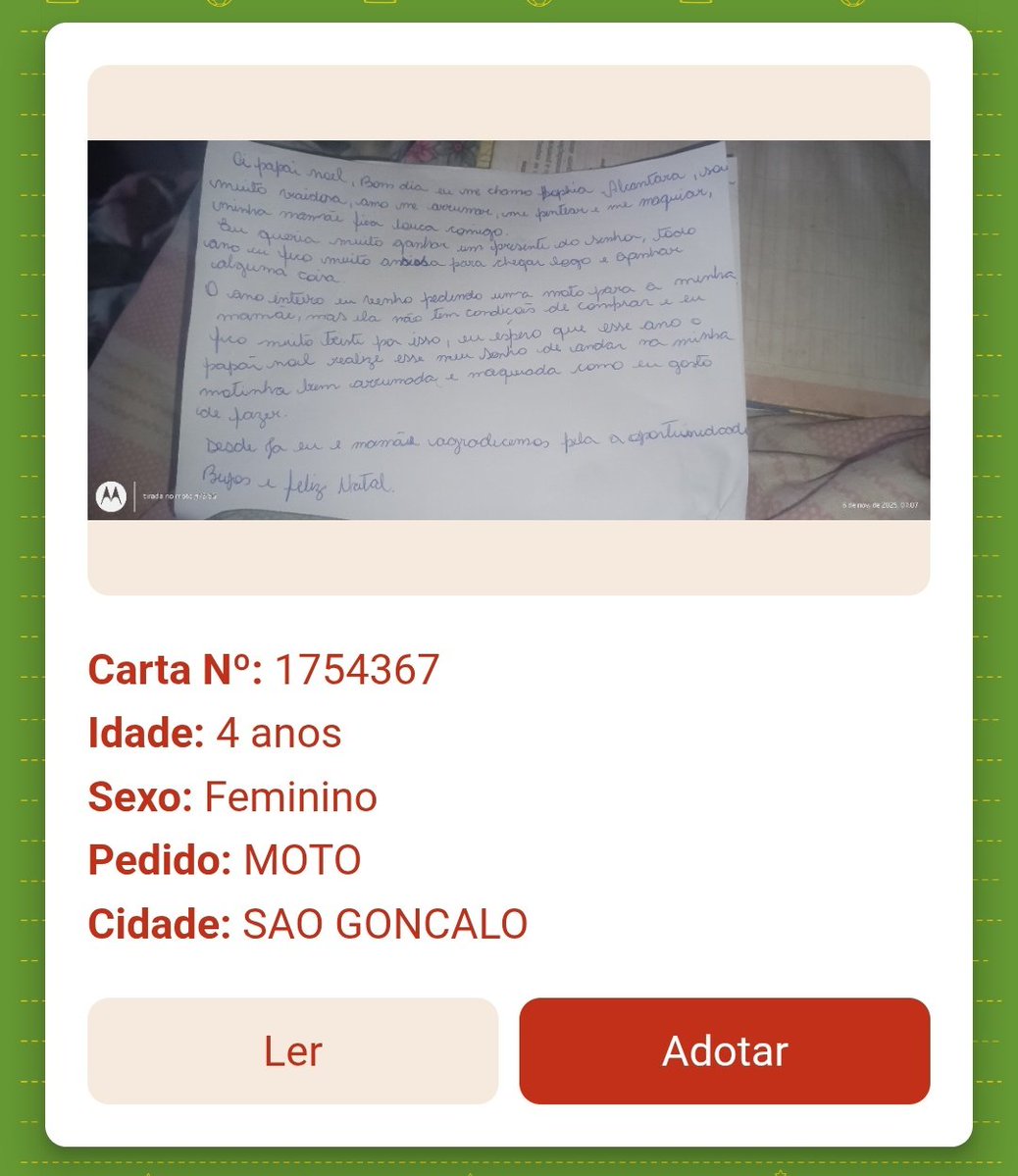 reitorafdrj's tweet image. Menção honrosa pra essa querida que pediu uma moto pra mãe dela trabalhar