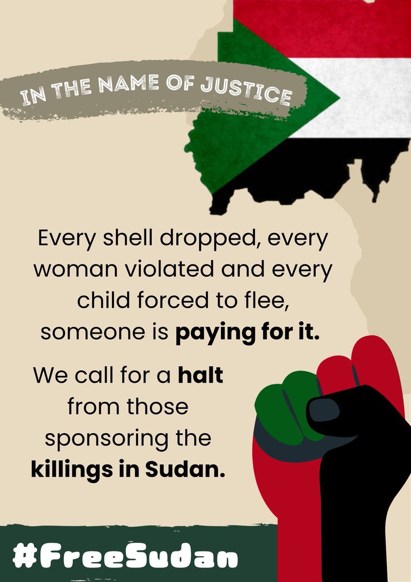 Wankamau's tweet photo. The war in #Sudan is being fueled and funded. To truly #FreeSudan, stop the money, stop the killing, stop the war #NOW 

@C_NyaKundiH 
@Sudan_tweet 
@EUCouncil 
@IGADsecretariat https://t.co/WbeSqbqgRV