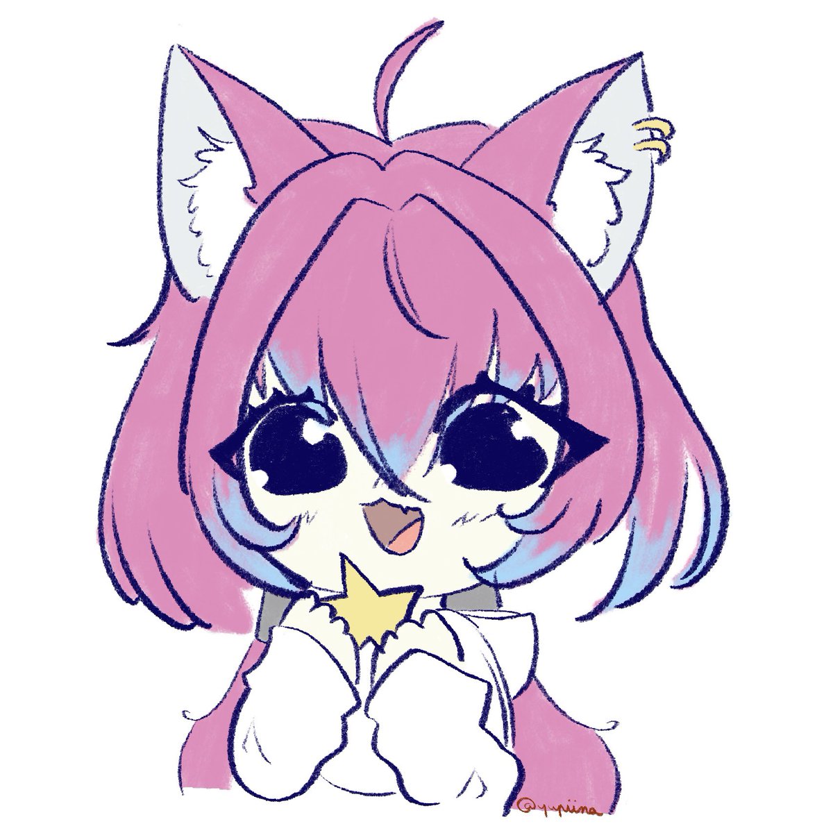 xyupiina's tweet image. Ça fait longtemps que je n’avais pas dessiné mais j’avais envie de faire un petit sketch pour notre présentatrice préférée ⭐️ 

Regardez elle a une potite étoile 🥺

#vtuberfr