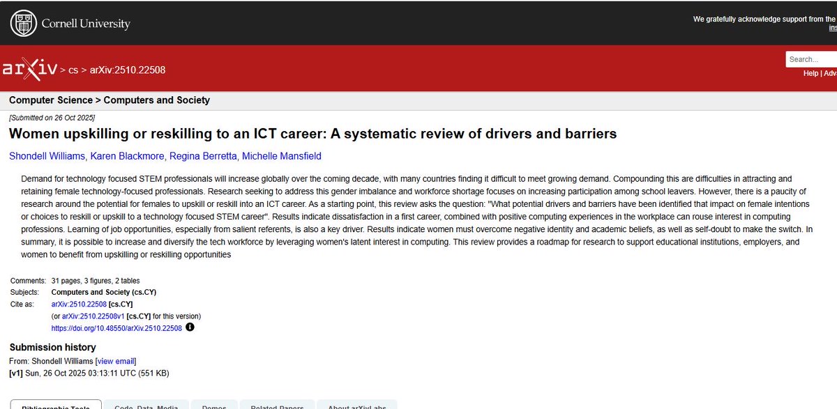 WomANDigital_'s tweet image. ¿Por qué tantas mujeres apuestan hoy por formarse o reorientar su carrera hacia el #sectorTIC?

En este nuevo #EstudioWD publicado en @CornellUnivers se analizan las motivaciones y barreras que marcan el proceso de #reskilling y #upskilling femenino hacia profesiones tecnológicas…