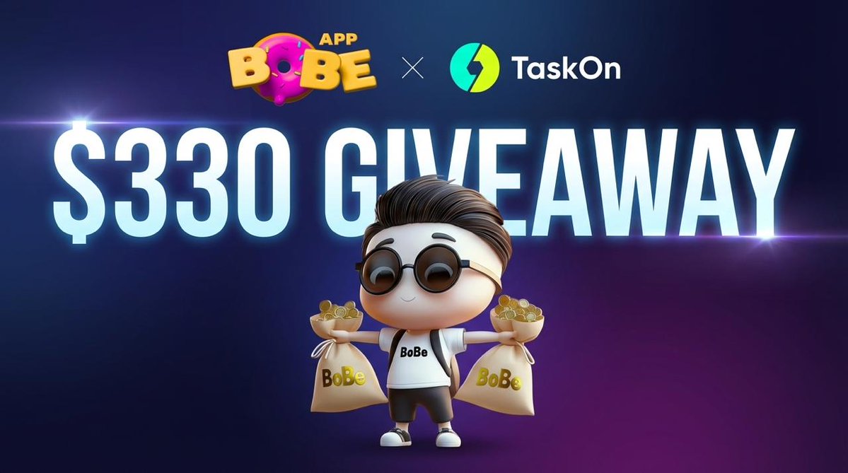 BOBE x TASKON: GIVEAWAY $330 WORTH OF $BOBE 

We’re ending the year with a bang! Join now and win your share of $BOBE

How to Join:
1️⃣ Follow @BoBeApp
2️⃣ Follow <a href="/Kuril4ik/">Denis Kuril4ik</a> (our CEO)
3️⃣ Like and Retweet this post
4️⃣ Join our community on TaskOn: taskon.xyz/quest/530064611
5️⃣ Drop a