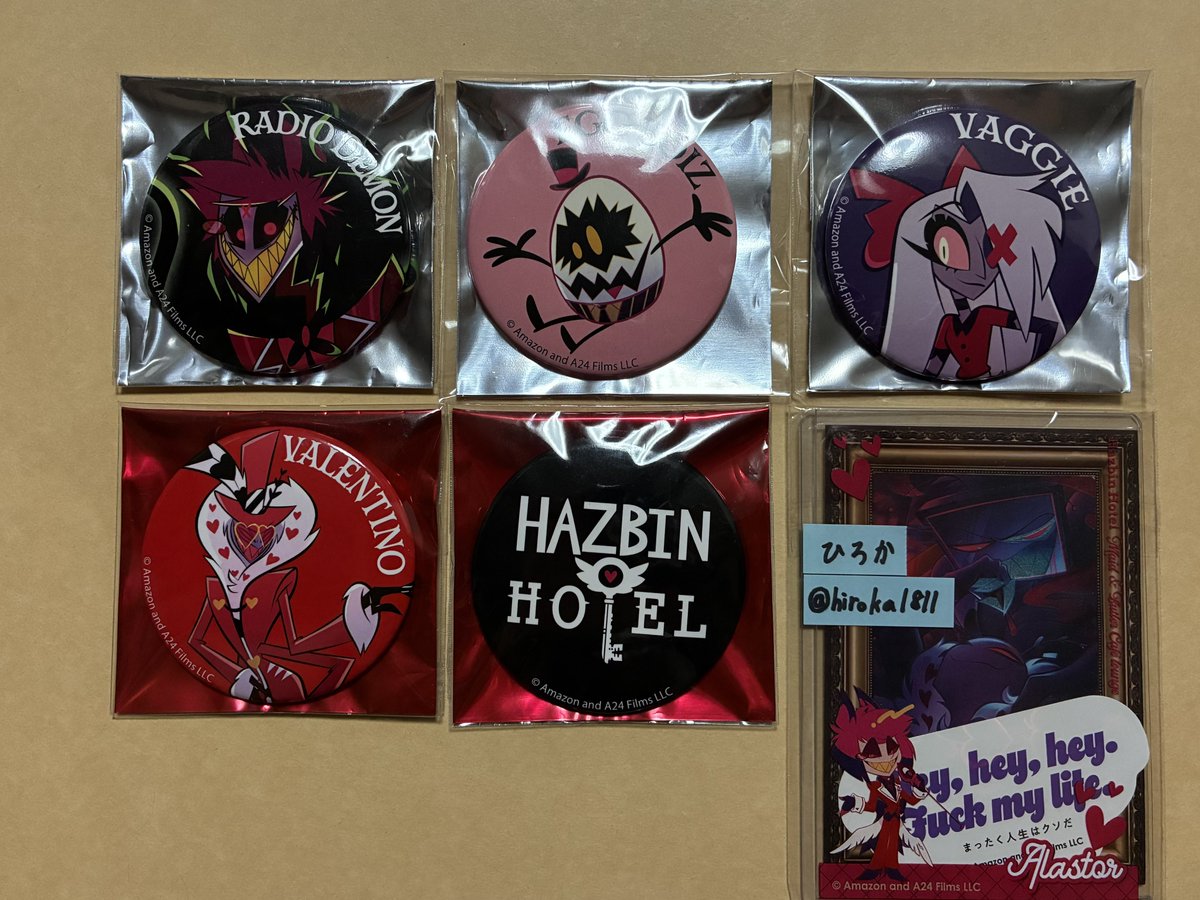 ハズビンホテル ヴォックス 新宿マルイ 缶バッジB 5点 VOX ハズビン