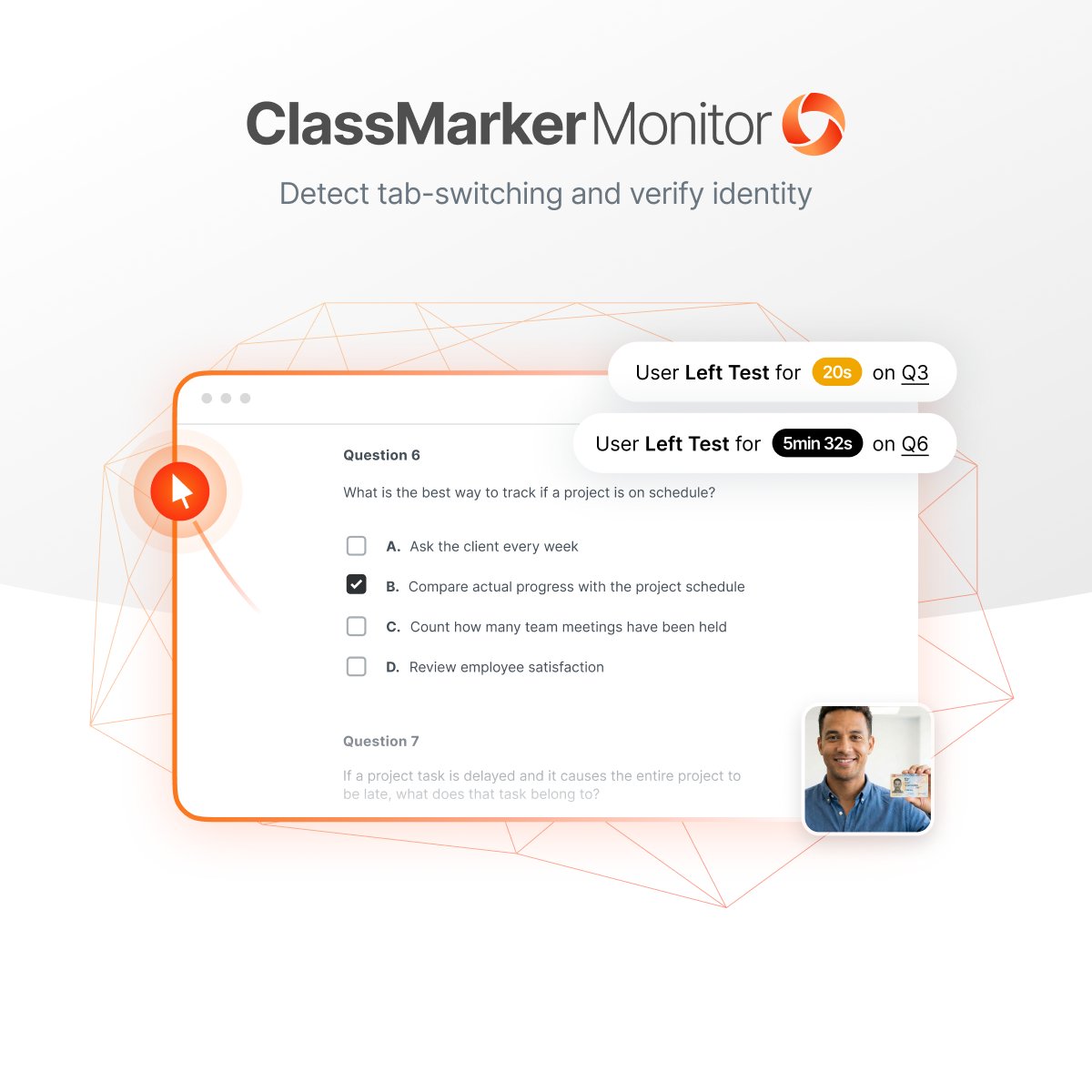 We're thrilled to announce a major new feature designed to significantly enhance the integrity and security of your online assessments. Camera monitoring is now available!! 

Learn more: classmarker.com/online-testing…