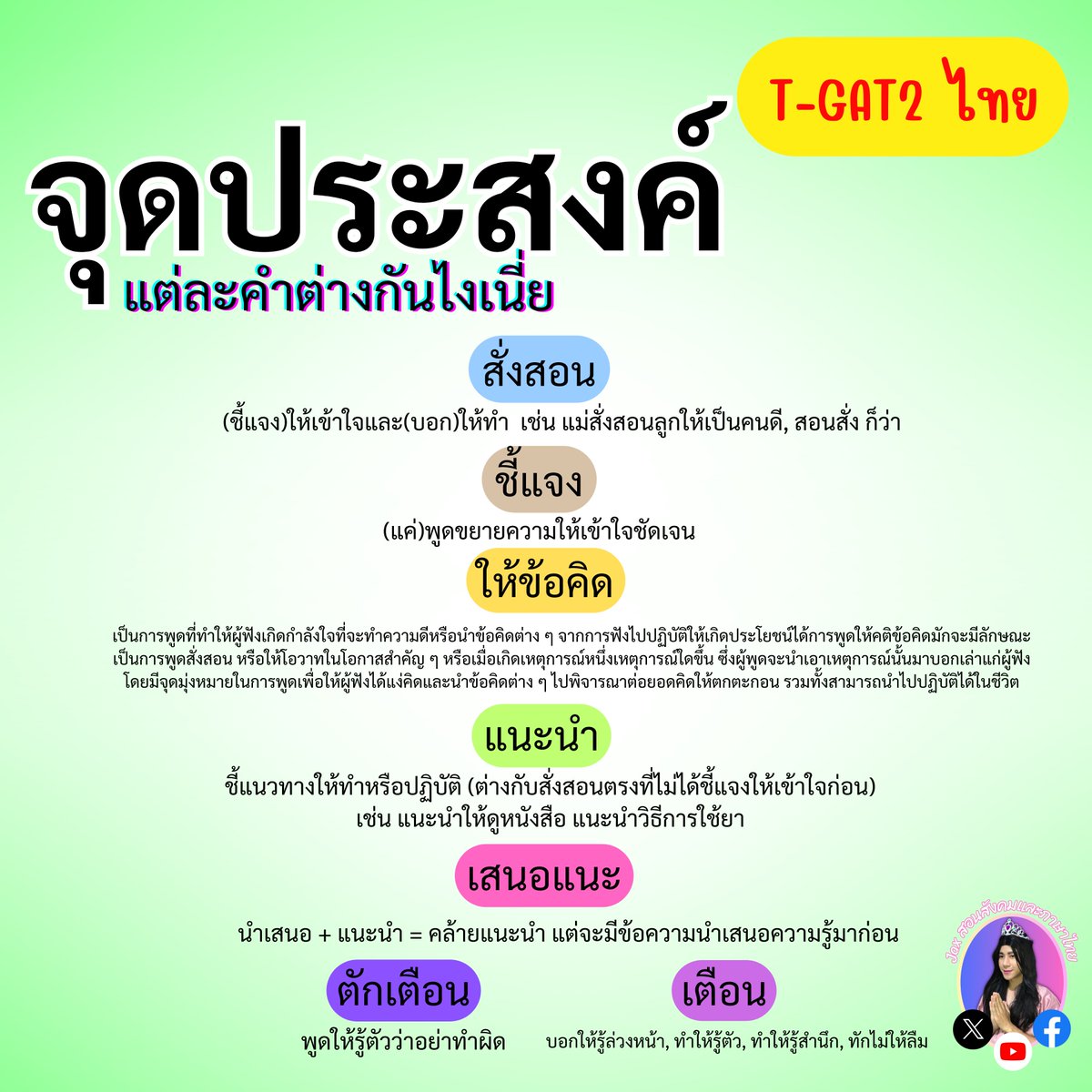 tutorjax's tweet image. 🟢 จุดประสงค์ 🟢
#tgat2 
#TGAT
#tgat69 #DEK69 #Alevel69 #dek69
#ภาษาไทยALevel
#ALevelภาษาไทย
#ภาษาไทยALevelแม่Jax