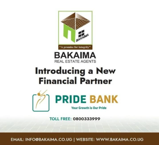 BakaimaGroup's tweet image. You can now buy titled land, construction materials, and finished residential houses in upto 3 and 10 years respectively through financing from @pridebankltd. For more details, call: +(256) 702 060 075