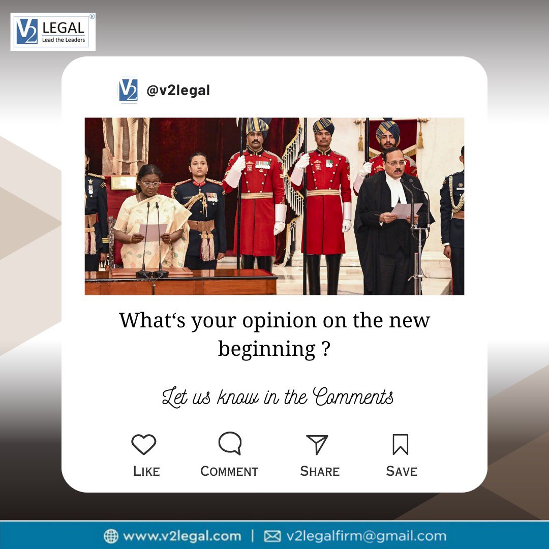 V2Legal's tweet photo. Hon’ble Justice Surya Kant is sworn in as the 53rd Chief Justice of India.
His leadership is expected to further enhance transparency, accessibility, and efficiency in the justice delivery system.
— Team V2 Legal
#V2Legal #JusticeSuryaKant #SupremeCourtOfIndia https://t.co/qxYGYyRpFG
