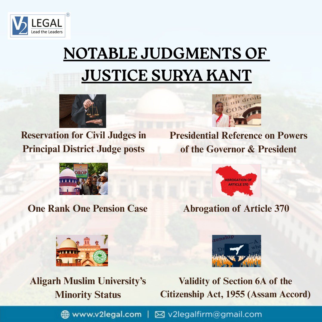 V2Legal's tweet photo. Hon’ble Justice Surya Kant is sworn in as the 53rd Chief Justice of India.
His leadership is expected to further enhance transparency, accessibility, and efficiency in the justice delivery system.
— Team V2 Legal
#V2Legal #JusticeSuryaKant #SupremeCourtOfIndia https://t.co/qxYGYyRpFG