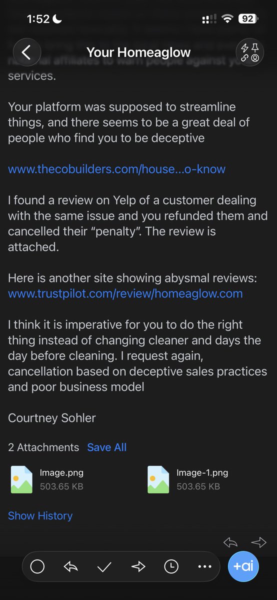 HomemakerStrong's tweet image. Beware of Homeaglow: $19 promo turned into a hidden $59/mo contract + $249 cancel fee. My cleaning was rescheduled repeatedly + they refused to refund. Lots of others report the same. #scamalert #badbusiness #scam