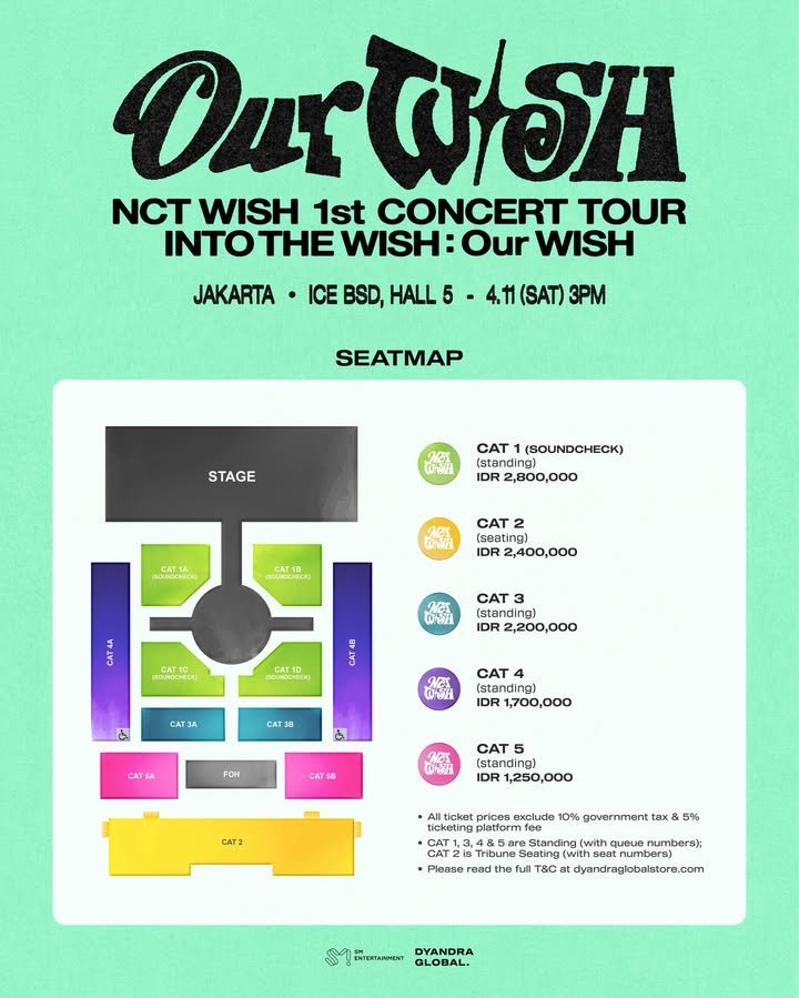 ⭐, OPEN CONCERT TICKETING SERVICE — NCT WISH 1st TOUR ‘INTO THE WISH : Our WISH’ in Jakarta

🎫 PRESALE &amp; GENSALE (/tix)
；CAT 1 - 250K
；CAT 3 - 200K
；CAT 2, 4 &amp; 5 - 150K
✔ FOREIGNER

📍 linktr.ee/laaselune

t. jastip jaswar jasa war tiket konser nctzen wishzen wishkas