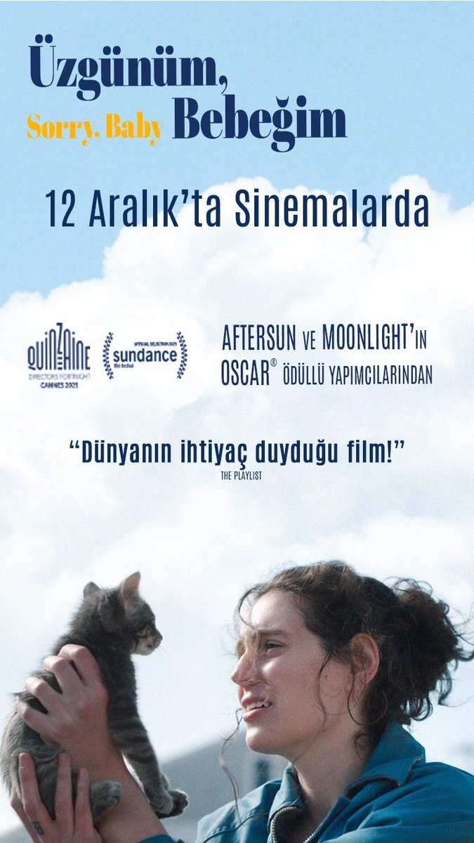 wearefabula's tweet photo. #AFTERSUN VE #MOONLIGHT’IN
#OSCAR ÖDÜLLÜ YAPIMCILARINDAN
#SorryBaby #ÜzgünümBebeğim 12 Aralık’ta #sinemalarda❣️🎥🐈💖
#EvaVictor #NaomiAckie #LucasHedges #Sundance2025 #Cannes2025 https://t.co/00HGAdtumi