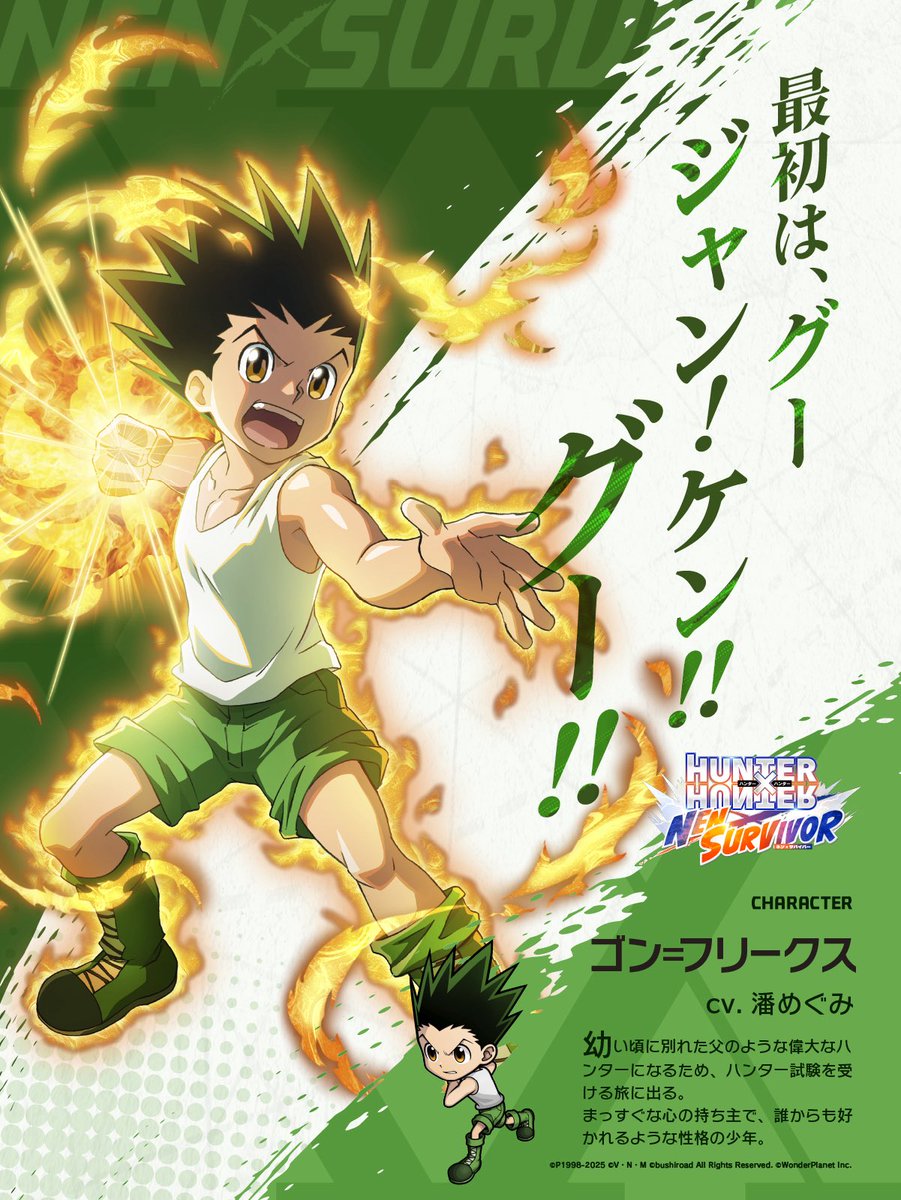 HUNTER×HUNTER NEN×SURVIVOR キャラクター紹介 ゴン=フリークス CV.潘