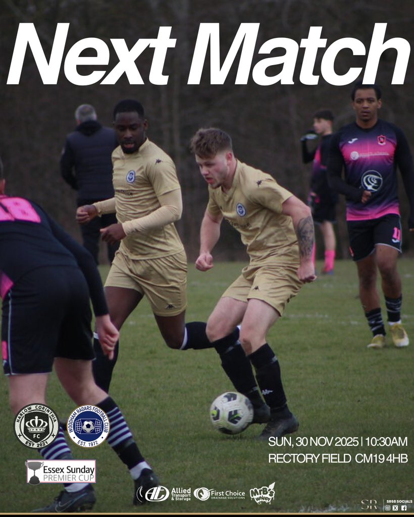 NEXT UP 🏆

On Sunday We Host @woodham_athletic_fc In The Essex Sunday Premier Cup Round Of 16 As We Look To Progress To The Quarters #uptherinth