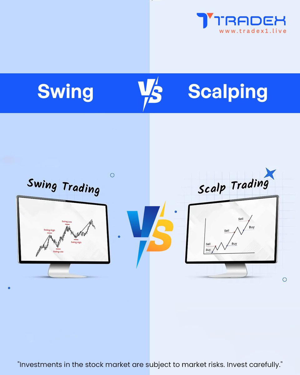TradexLive1's tweet image. Scalping thrives on rapid market movements, while swing trading focuses on catching larger trends over time. Both offer unique opportunities—if you understand how they work. Know your style, know your edge.

#TradingStrategies #Scalping #SwingTrading #MarketInsights #Trader