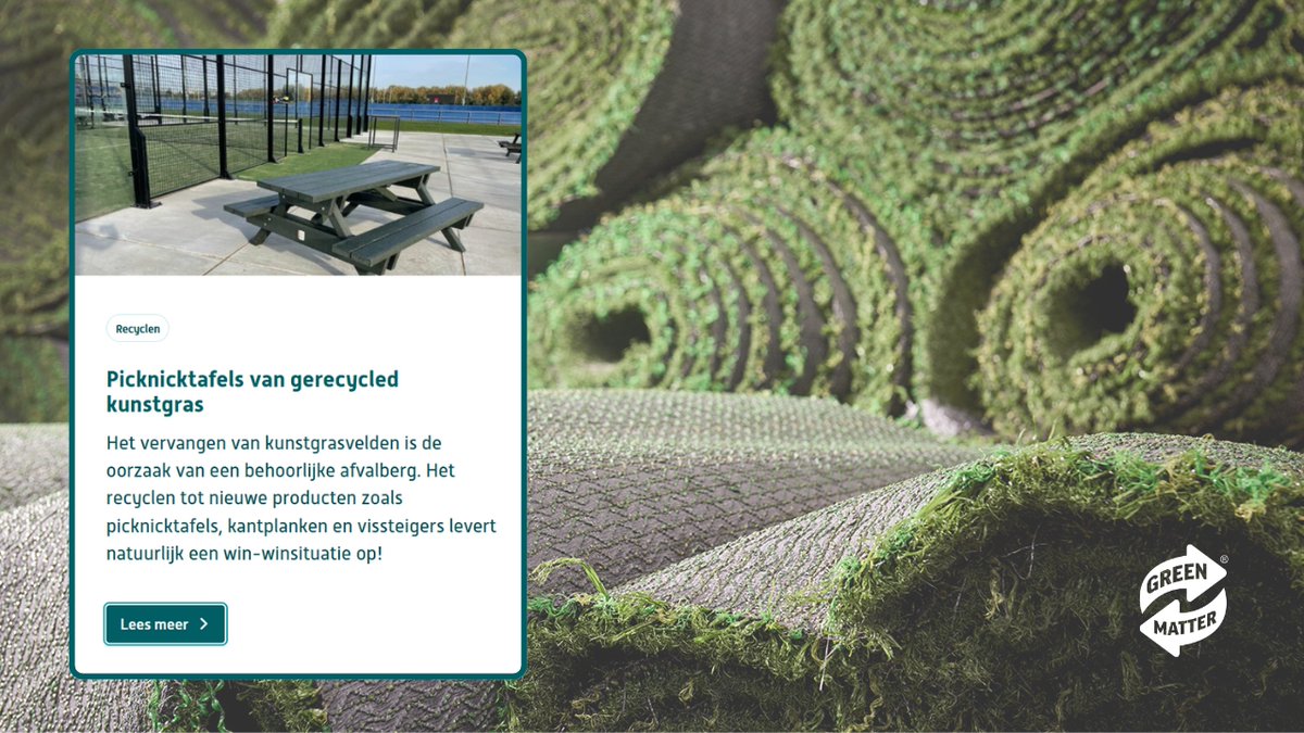 Scoren met #duurzaamheid., wij geven graag de assist! ⚽🌱
 
Mooi om te zien dat <a href="/RdSportsupport/">Rotterdam Sportsupport</a> onze picknicktafels van #gerecycledkunstgras inzet als praktijkvoorbeeld. Initiatieven als deze brengen bewustwording én activatie verder.

👉  rotterdamsportsupport.nl/scoren-met-duu…

#Circulair