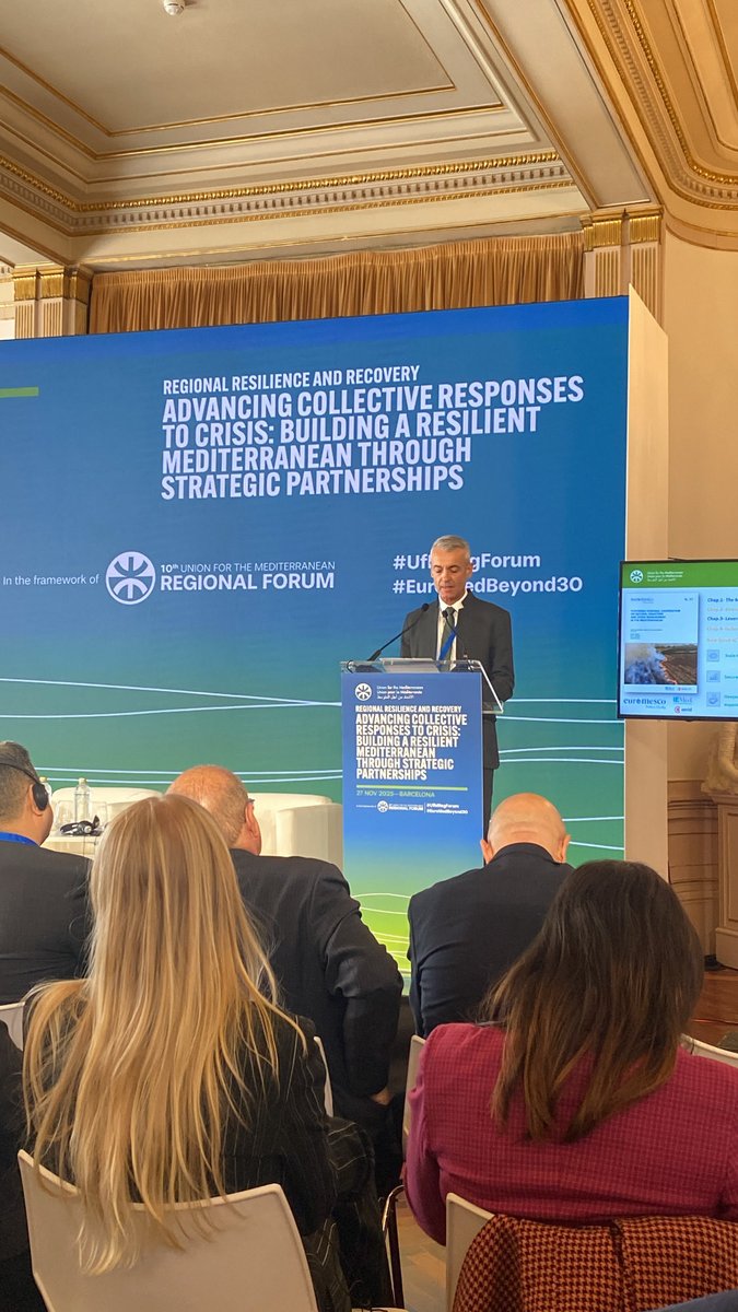 📘 <a href="/LaurentAlfonso/">Laurent ALFONSO</a> has just introduced our new EuroMeSCo/<a href="/IEMed_/">IEMed</a> Joint Policy Study on natural disasters and crisis management. 

A key moment to spotlight how stronger coordination, data sharing and partnerships can boost resilience across the Med.

🔵 ufmsecretariat.org/event/regional…