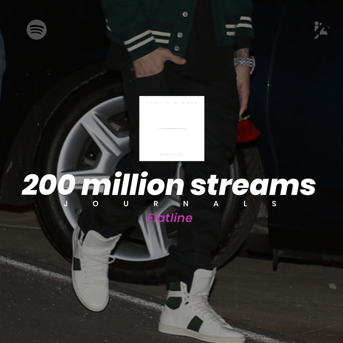 JDBAnalytics's tweet image. .@justinbieber&apos;s “Flatline” has surpassed over 200 million streams on Spotify — with more than 95% of them coming within the last year and a half.