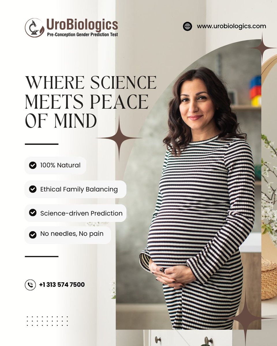 Urobiologics's tweet image. 🌿 Where Science Meets Peace of Mind 🤰
Natural, pre‑conception gender prediction for confident, ethical family planning — 100% natural, science‑driven, and pain‑free.
👉urobiologics.com | 📞+1 313 574 7500
#UroBiologics #FamilyBalancing #GenderPrediction #NaturalPlanning
