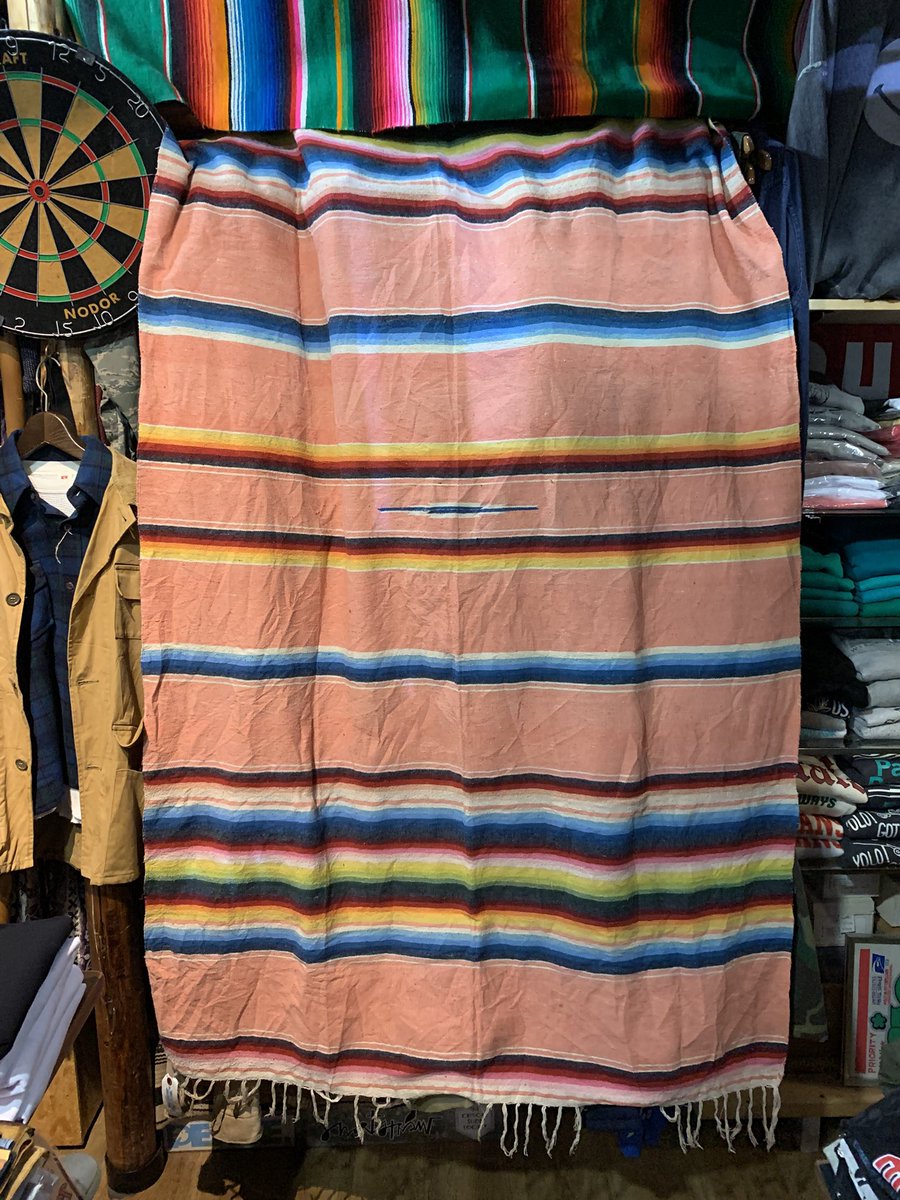 USED VINTAGE Mexican Blanket Size 約 縦208cm×横124cm Price ¥9790
