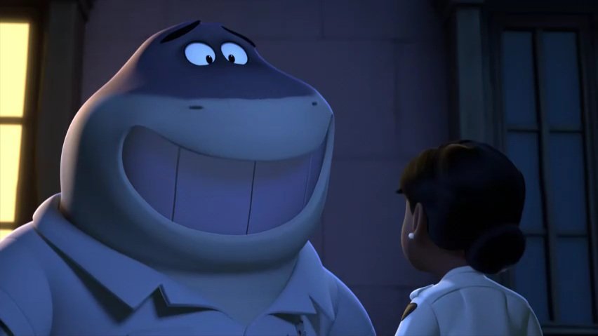 Could Shark get any cuter with his smile? #TBG #TheBadGuysBreakingIn