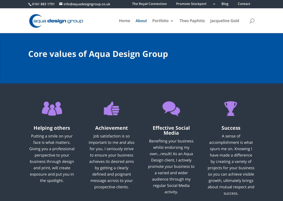 AquaDesignGroup's tweet image. Want to know what makes this #smallbusiness tick? These are my #corevalues 😊 #Support #Success #SBS #SBSwinner #Stockport aquadesigngroup.co.uk