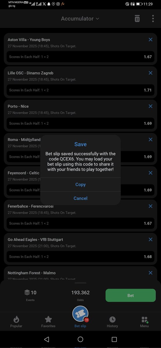UchennaOgbonn17's tweet image. 1xbet Global
Shot on Target more on 2nd Half
Code : ERCX6
EDIT :  QCEX6
EUROPEA LEAGUE 
@Girlpunter @BaronDGold3 @IsraelOpesh @bello_adefunke
@Everyone