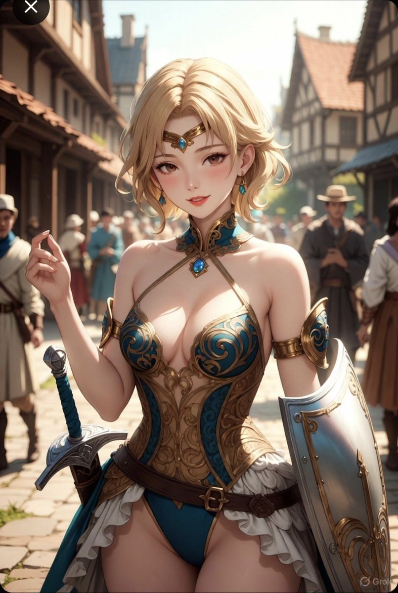 Amyotami_dq10's tweet image. #Grok
#AIイラスト
今日のGrokはドラクエ風の世界で街の人達と会話をしている私🎵
SFW illustration