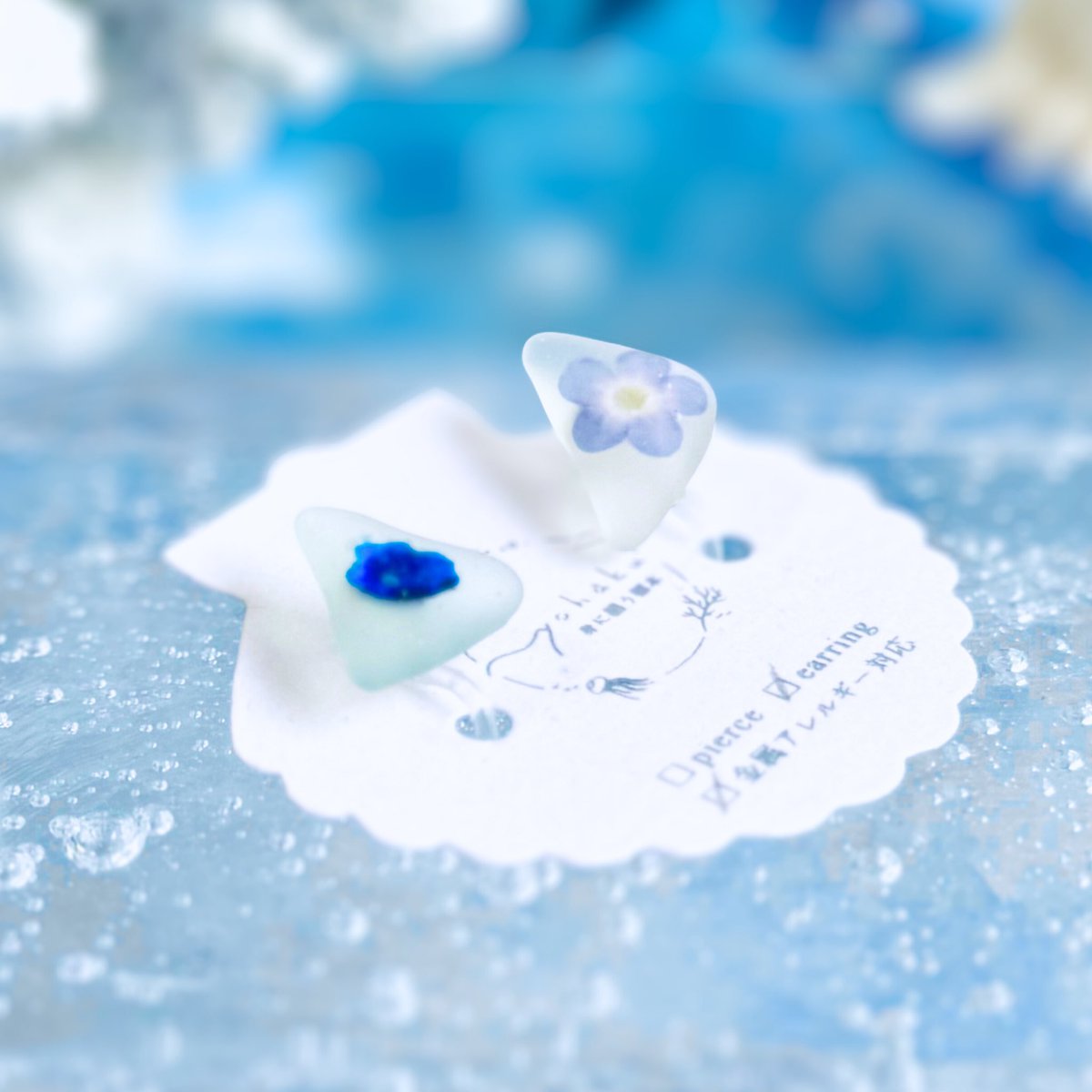 シーグラスアートhirokoponno.92夜桜散歩桜の季節の立体アート作品