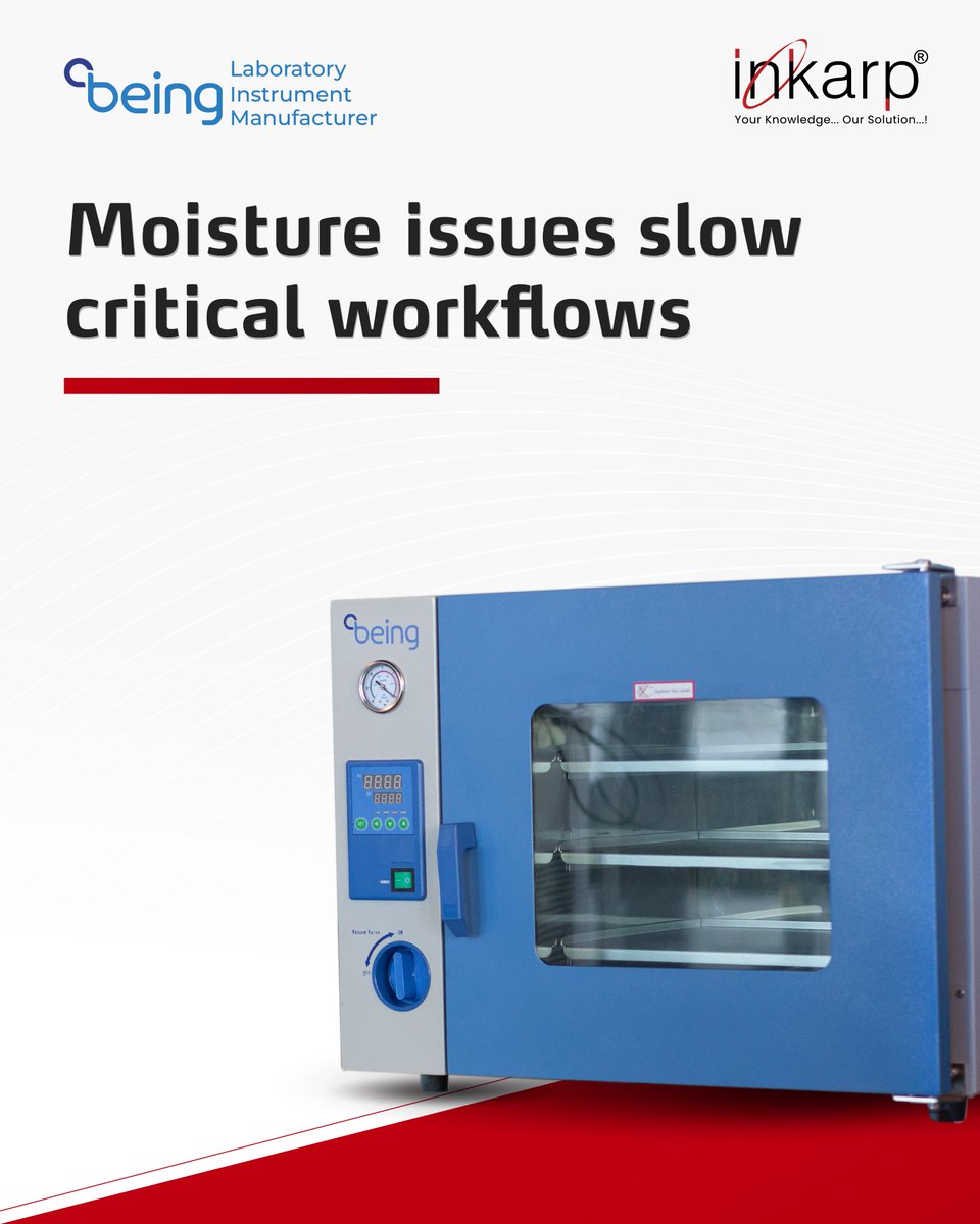 inkarpindia's tweet image. Heat-sensitive samples? Slow, uneven drying?

A Vacuum Oven solves it with low-temp drying, solvent removal &amp;amp; uniform heat control.
Reliable for pharma, QC, materials science &amp;amp; biotech workflows.
 Protected samples. Consistent results.
#VacuumOven #LabEquipment #InkarpInstruments