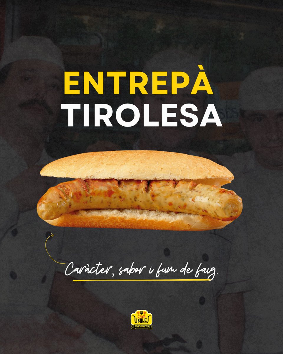 Hi ha entrepans que passen de llarg… i n’hi ha que es queden.

La Tirolesa: salsitxa del Tirol amb fines herbes, pa lleuger i el toc Vallès que reconeixes a la primera mossegada. Intensa, honesta i amb caràcter.

📍 Terrassa · BCN · Badalona

#CasaValles #TanBoComSempre