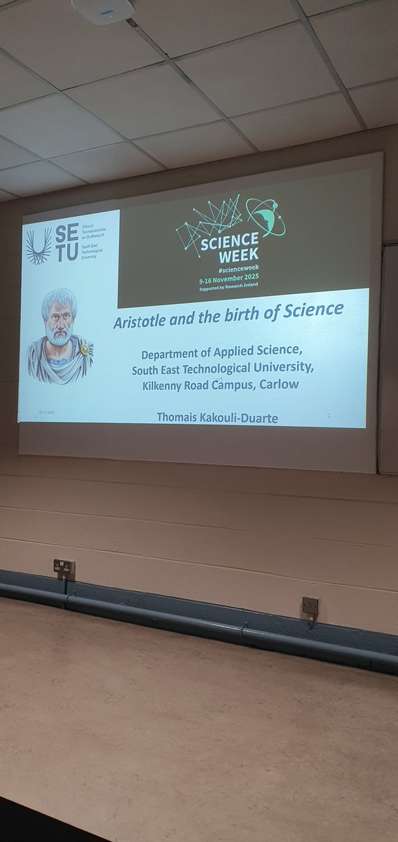 SETU_CWScience's tweet image. Thank you to Dr. Thomais Kakouli-Duarte for a fascinating journey through the life and legacy of Aristotle, one of the most influential thinkers in history. Aristotle’s impact remains as powerful today as ever. Thank you to everyone who joined us🔬💡📚 #ScienceWeek #throwback