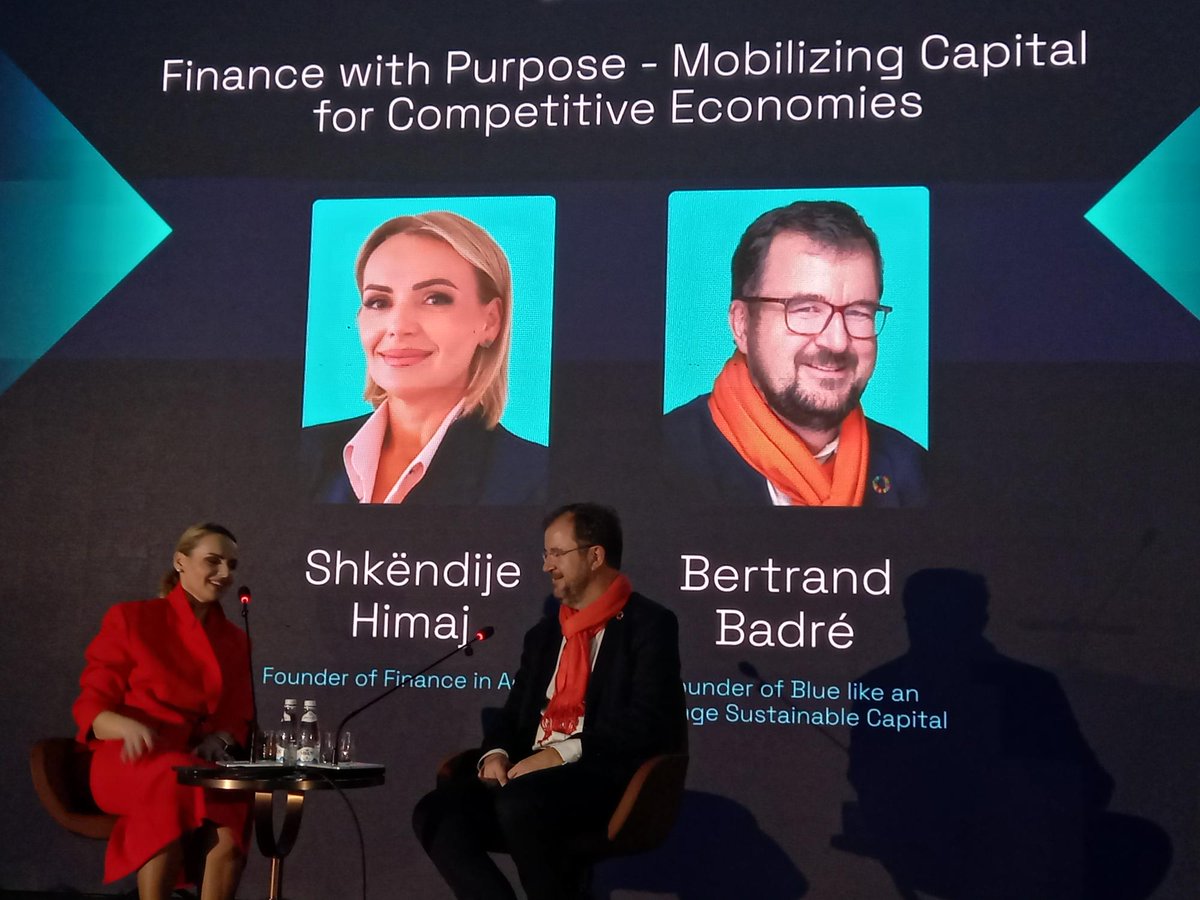 Olivier_Guerot's tweet photo. I attended yesterday the Future of business event organized by https://t.co/OkSApdcoQE on how to foster a more balanced trade and production in #Kosovo Great discussion with @BertrandBadre on how sustainable financing can be profitable AND make a positive impact https://t.co/houVEmL1uv
