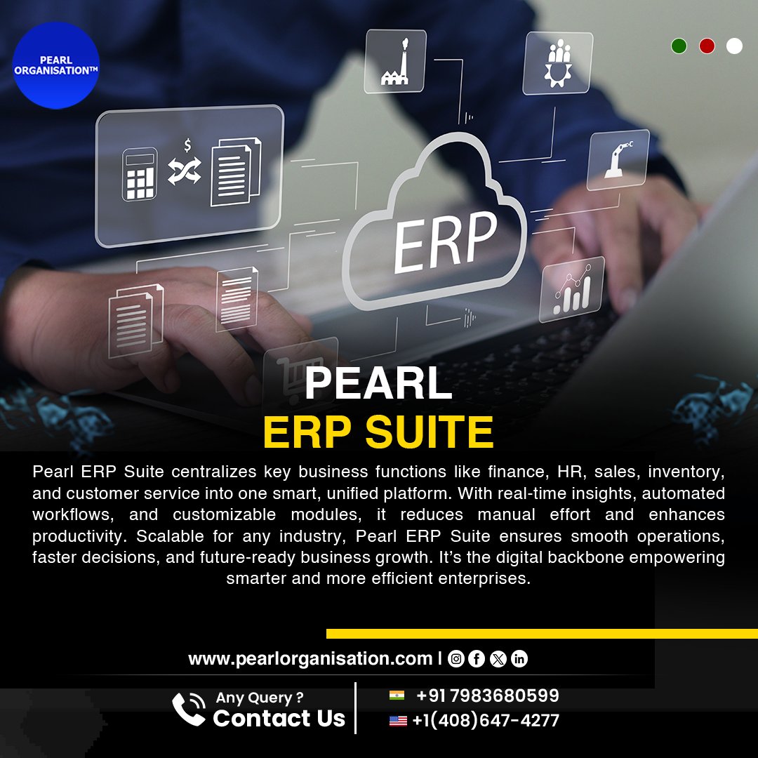 pearlorgs's tweet image. Boost efficiency with Pearl ERP  manage inventory, finance, HR &amp;amp; sales with real-time insights and automated workflows.
.
.
🌐 pearlorganisation.com
📞 Contact Us : +91 7983680599 , +1(408) 647-4277
.
.
#PearlOrganisationReviews #PearlERPSuite #ERPSoftware #EnterpriseSolutions