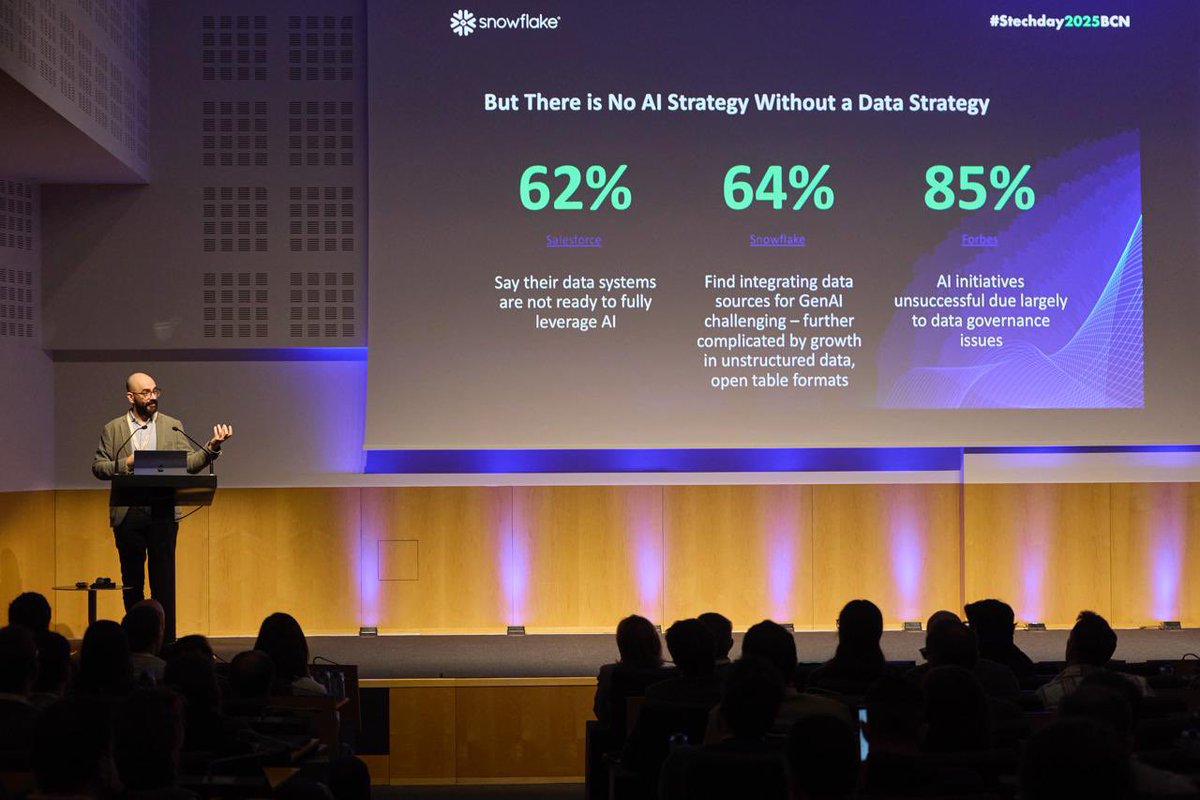 plainconcepts's tweet image. ¡Cerramos la mañana con la sesión de Pablo Sáenz de Tejada!

Descubrimos cómo Snowflake Cortex AISQL impulsa la ingeniería de datos: analítica rápida, sencilla y segura sobre datos no estructurados usando solo SQL.

#STechDay2025bcn 🚀