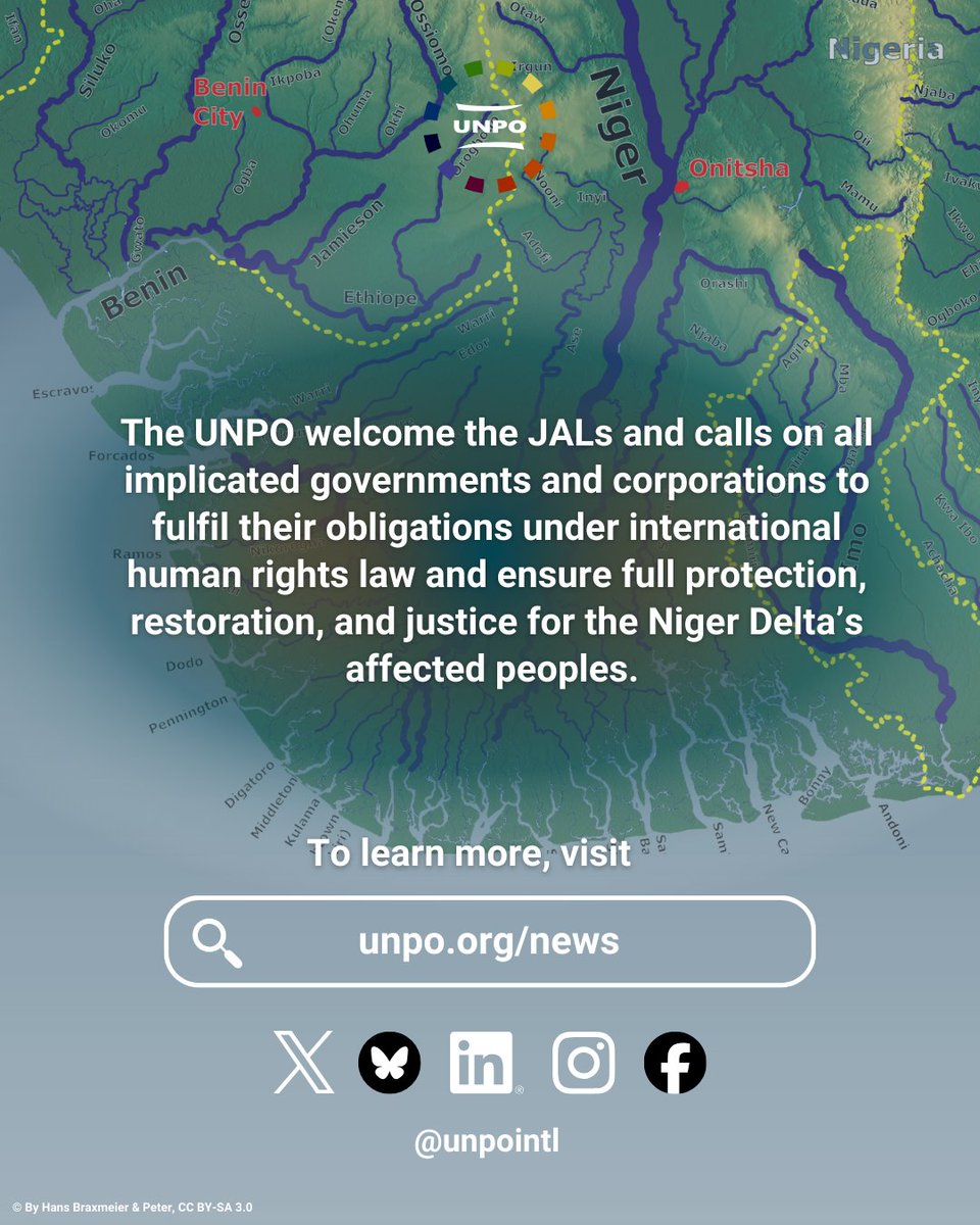 Seven UN Special Rapporteurs have issued Joint Allegation Letters to governments and oil companies over decades of pollution and rights violations in the #NigerDelta.
 Read more here: unpo.org/seven-un-speci…