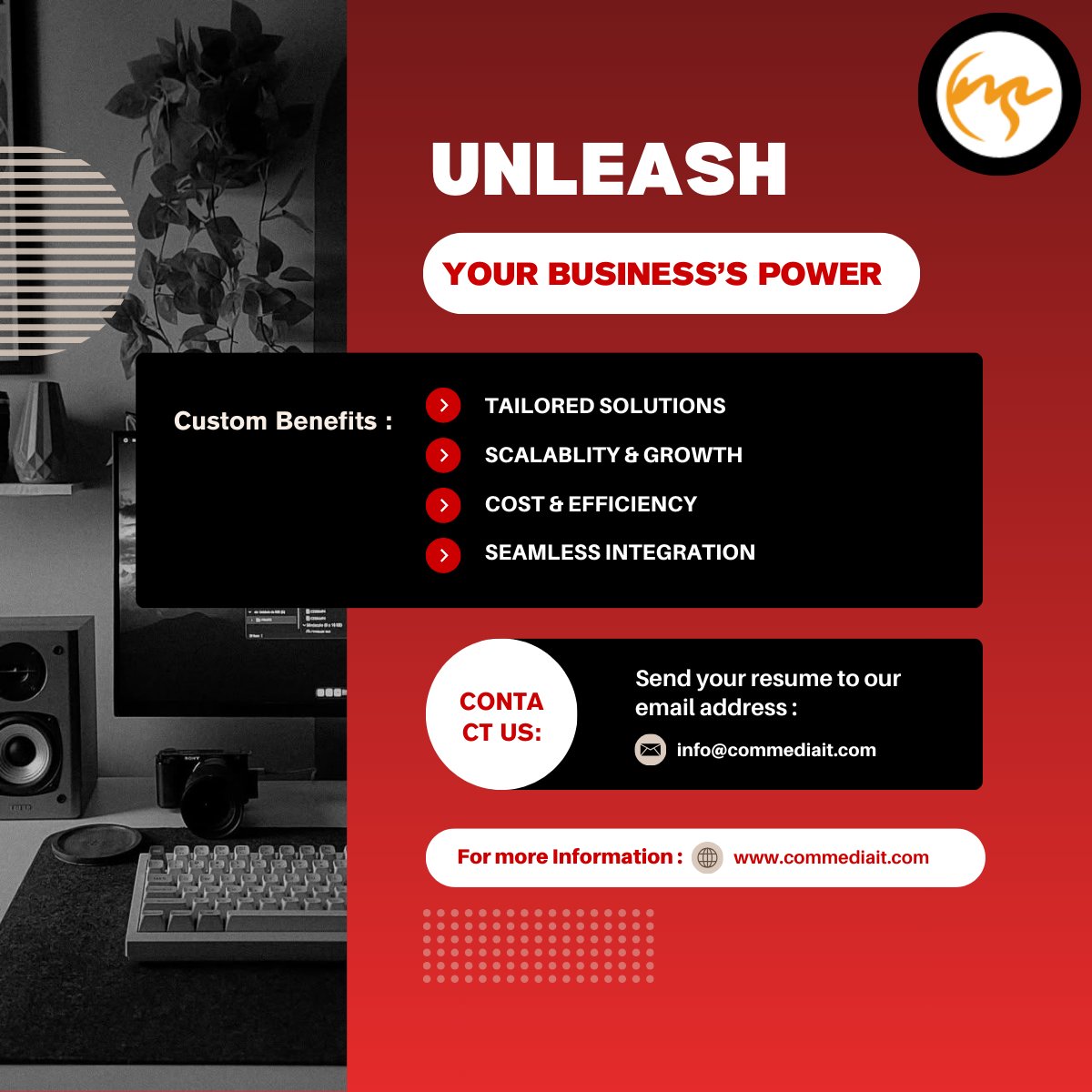 shrivcommedia's tweet image. Tailored. Scalable. Efficient.
Custom software unlocks your business’s real power.
Build smarter, grow faster. 

#software #webdevelopmentcompany #Growth  #business #customsolutions  #solutions #UIUX #shrivcomm