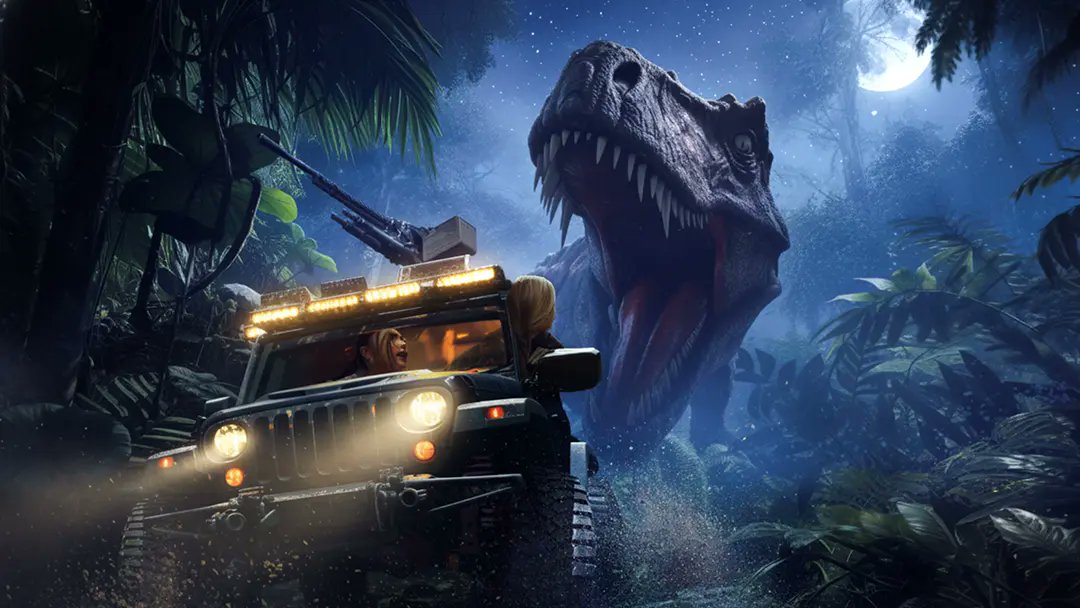 大人気アトラクション「ダイナソー サファリ」が 夜だけの特別演出で