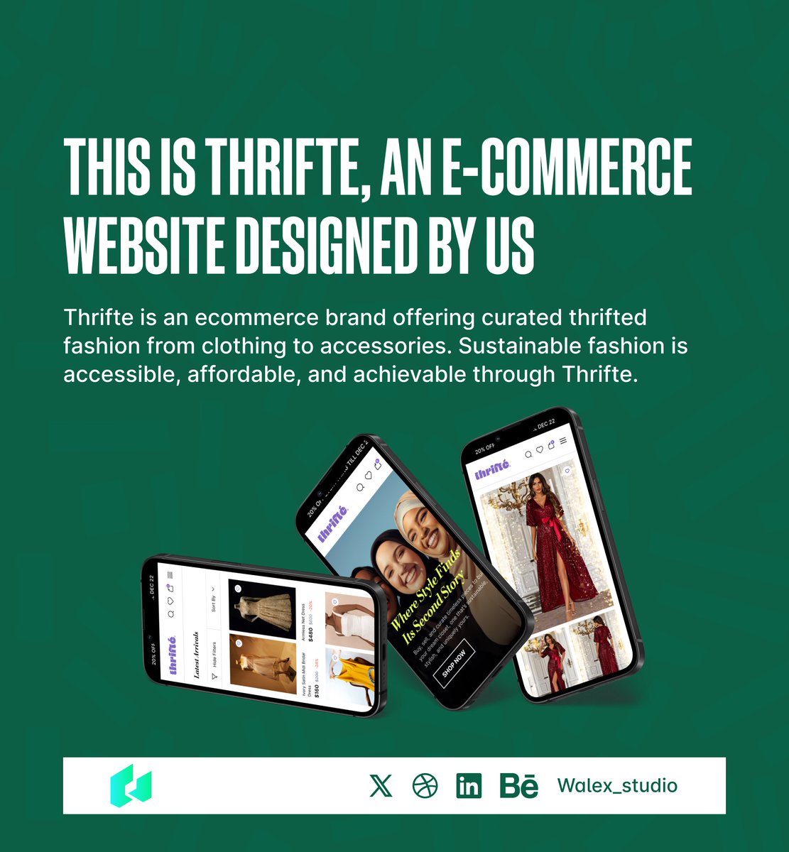 Walex_Studio's tweet image. Thrifte, an e-commerce store designed to make thrifted fashion items accessible, affordable and achievable. #ecommercedesign #webdesign #uiux #walexstudio