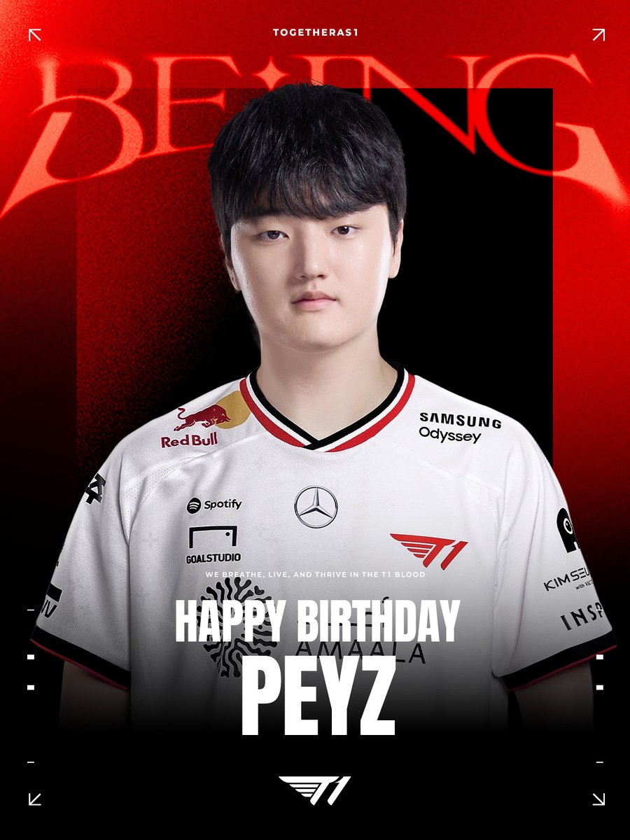 🐨 Happy ‘Peyz’ Day 🐨

12월 5일은 T1 LoL 팀의 ‘Peyz’ 김수환 선수의 생일입니다!

#TogetherAs1 #T1Birthday
