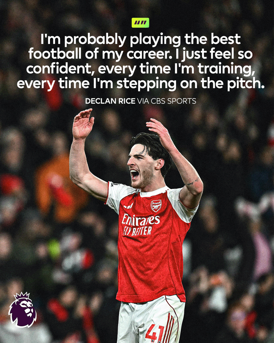 premierleague's tweet photo. Are we witnessing the best version ever of Declan Rice? 🔴 https://t.co/ZCnVd2LeFO