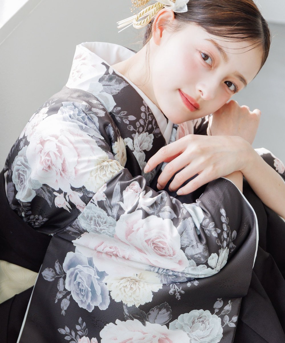 「美品」Dita ディータ　浴衣 dita ディータ 朱風の花重ね 浴衣